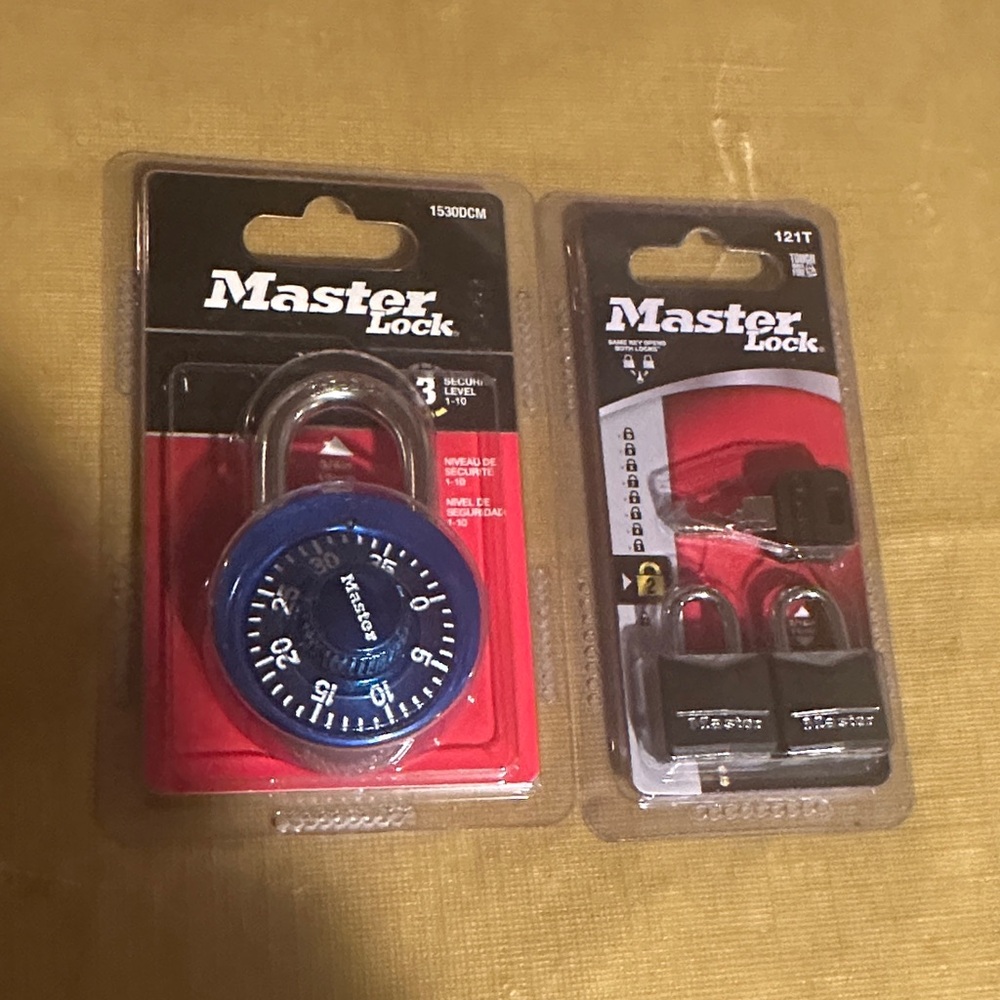 Blue Combination Padlock & Small locks with keys